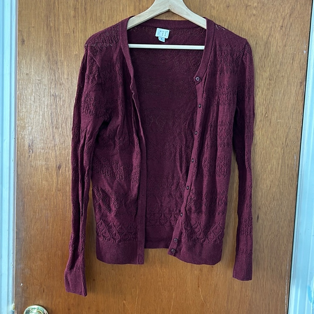 A New Day maroon cardigan, very gently used